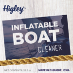 Inflatable boat cleaner front label