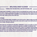 Inflatable boat cleaner rear label